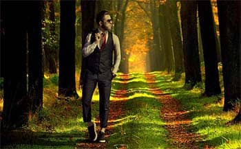 man, forest, fashion